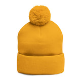 YMYOL Embroidered Knit Pom-Pom Beanie