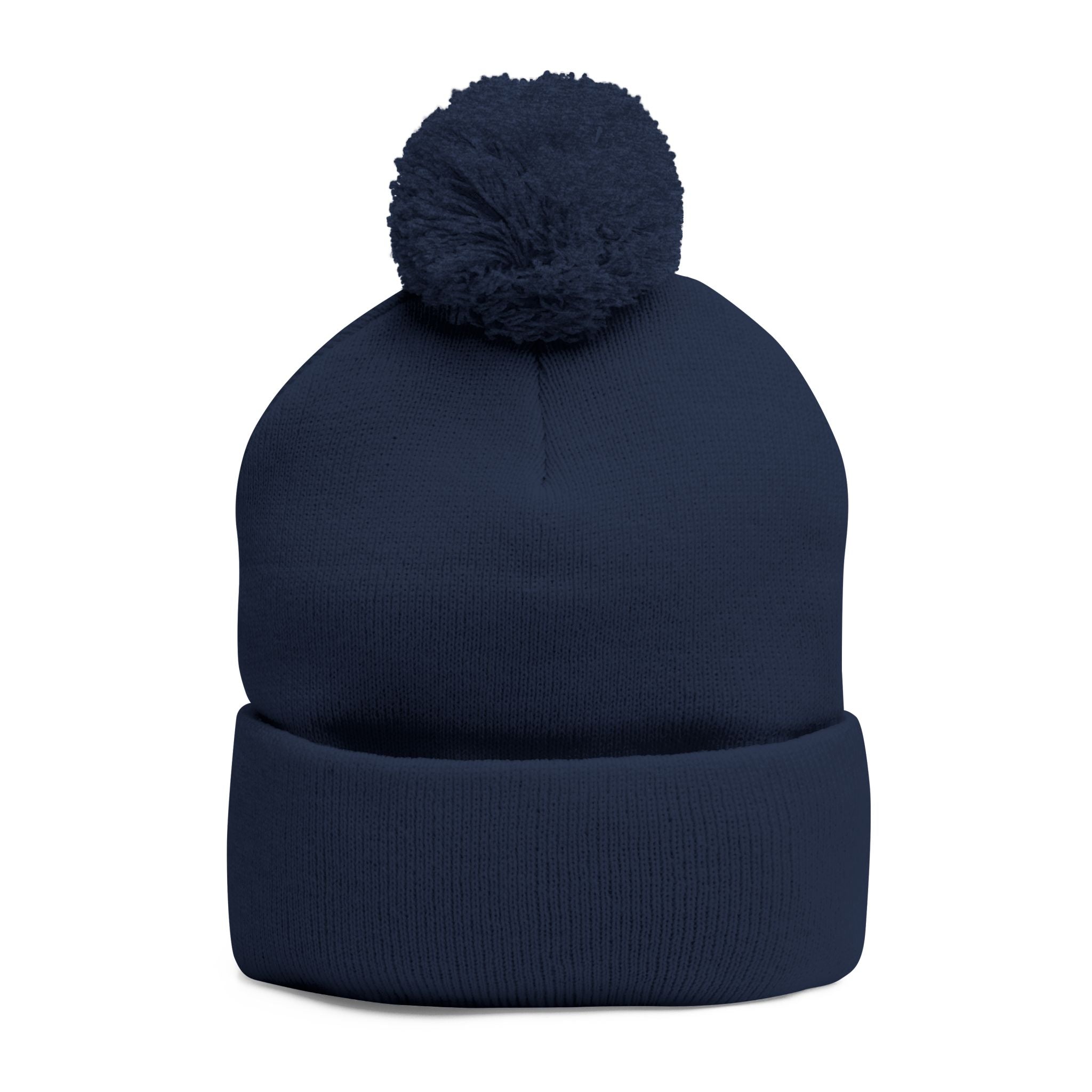 YMYOL Embroidered Knit Pom-Pom Beanie