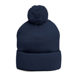 YMYOL Embroidered Knit Pom-Pom Beanie