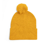YMYOL Embroidered Knit Pom-Pom Beanie