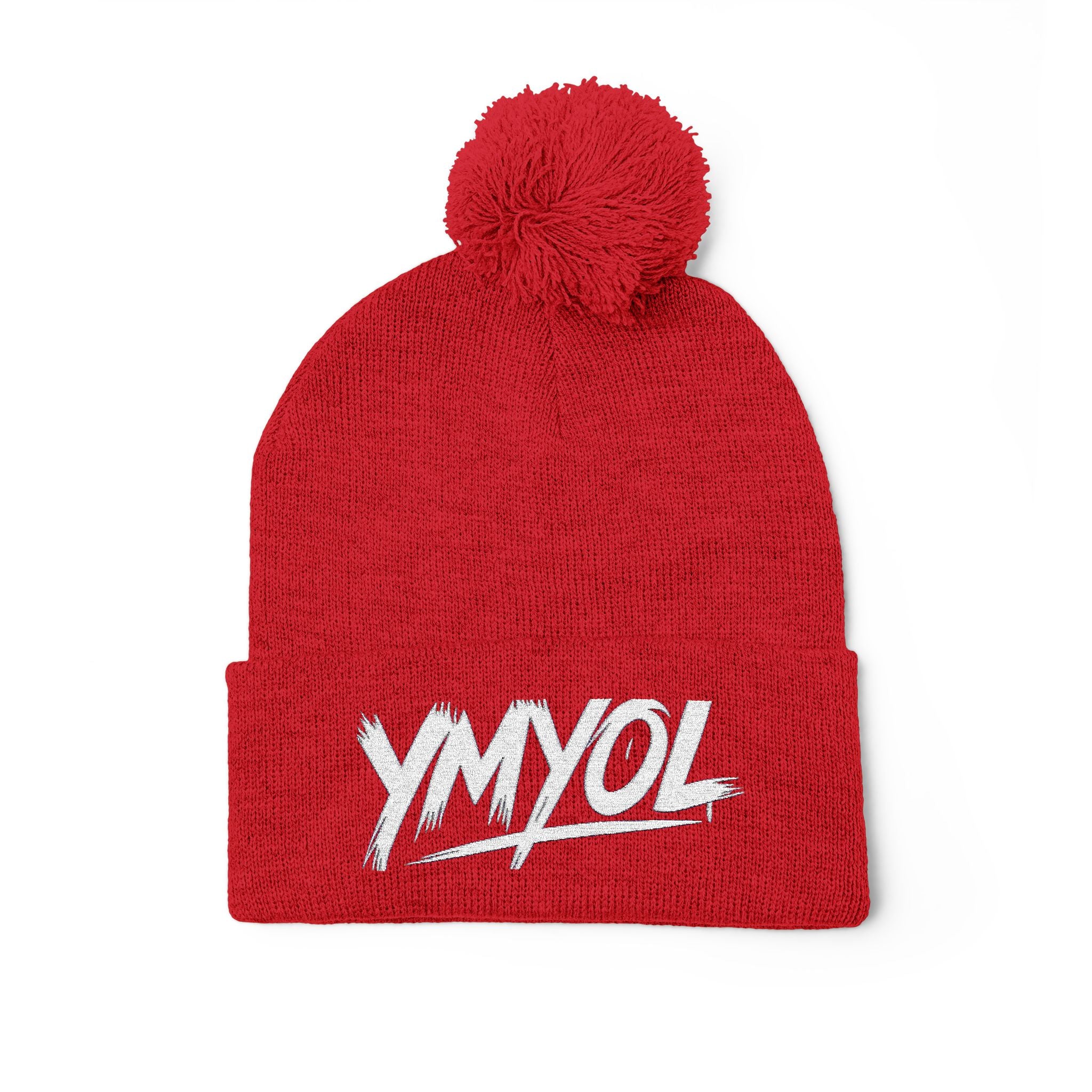 YMYOL Embroidered Knit Pom-Pom Beanie