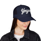Ymyol Script Trucker Hat — Embroidered Retro Foam Cap