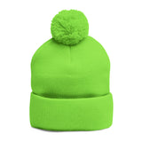 YMYOL Embroidered Knit Pom-Pom Beanie