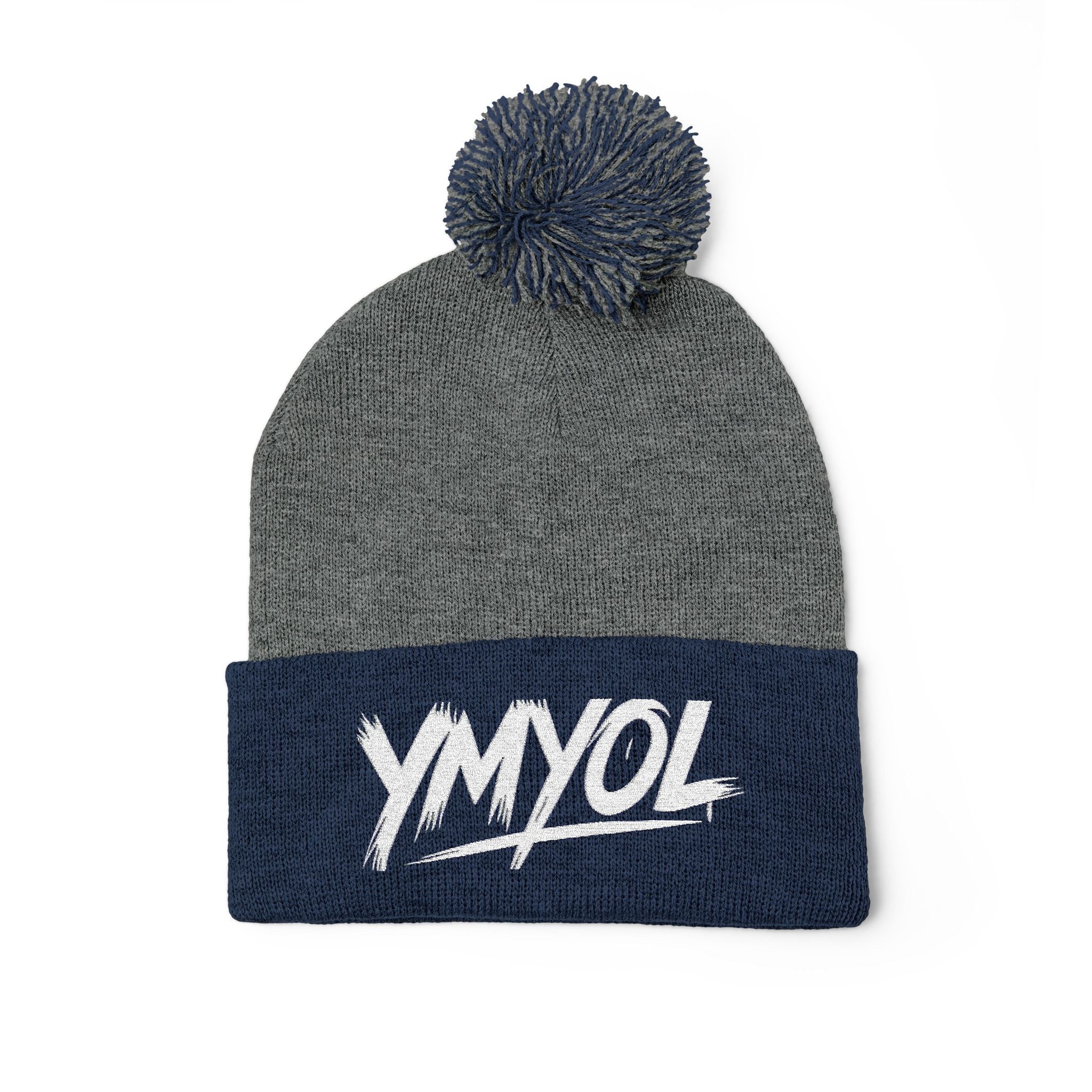 YMYOL Embroidered Knit Pom-Pom Beanie