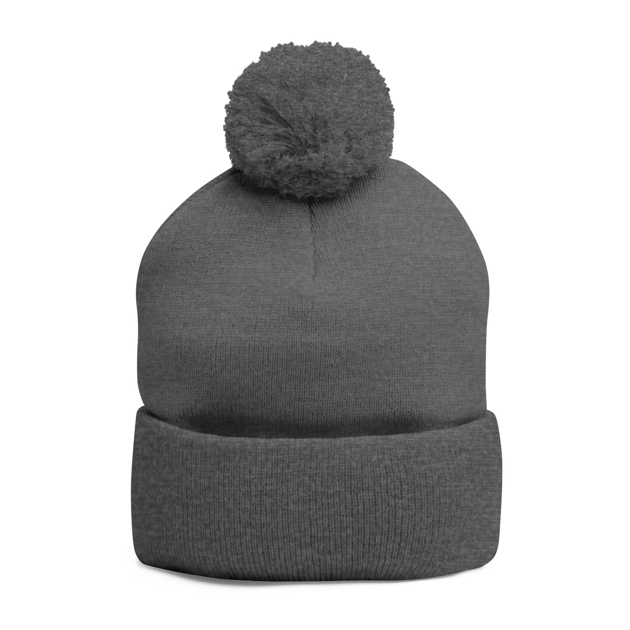 YMYOL Embroidered Knit Pom-Pom Beanie