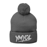 YMYOL Embroidered Knit Pom-Pom Beanie
