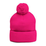 YMYOL Embroidered Knit Pom-Pom Beanie