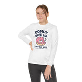 Youth Long Sleeve Tee - "Donut Give Up" Motivational Kids Shirt