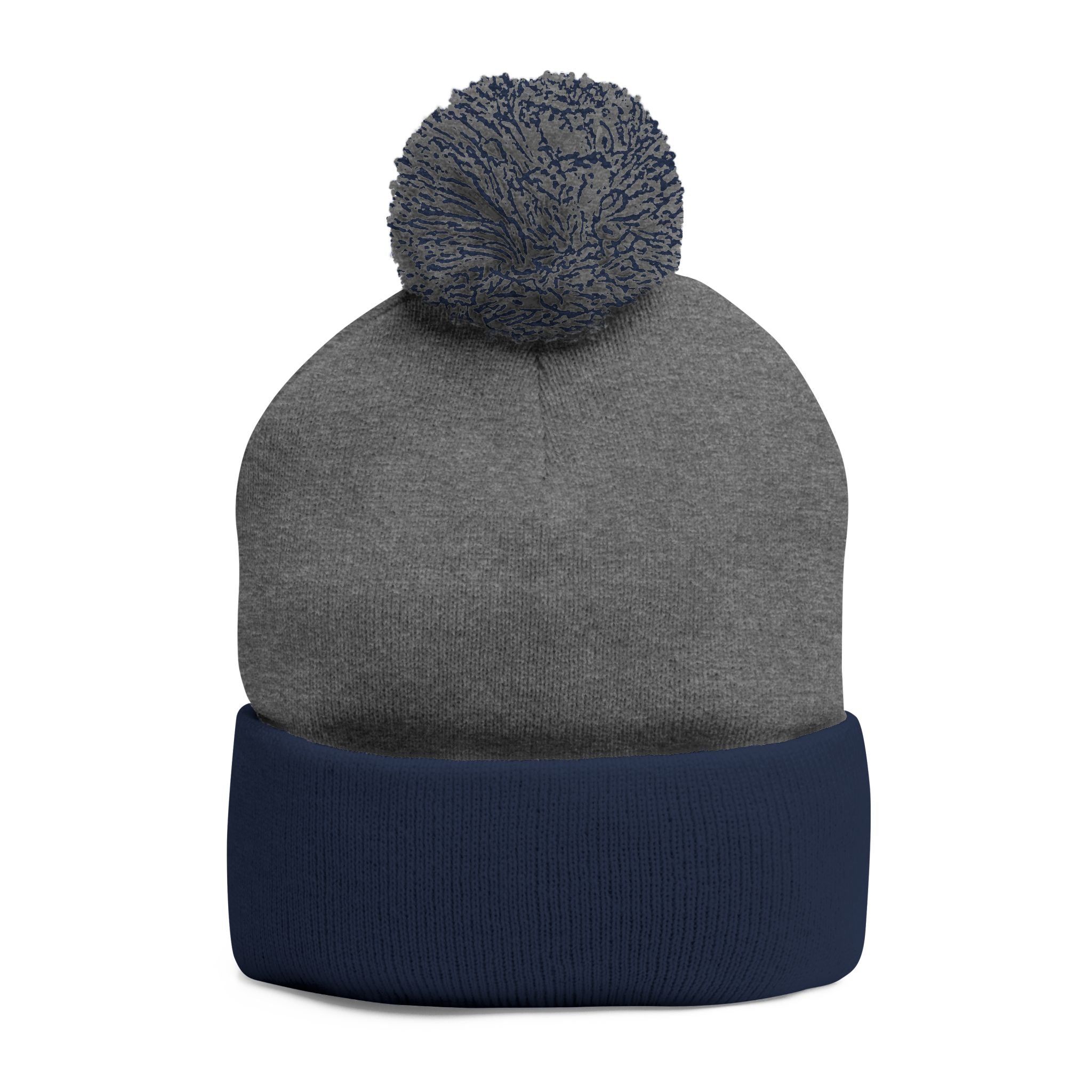 YMYOL Embroidered Knit Pom-Pom Beanie