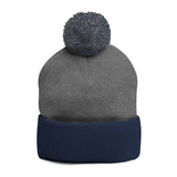 YMYOL Embroidered Knit Pom-Pom Beanie