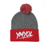 YMYOL Embroidered Knit Pom-Pom Beanie