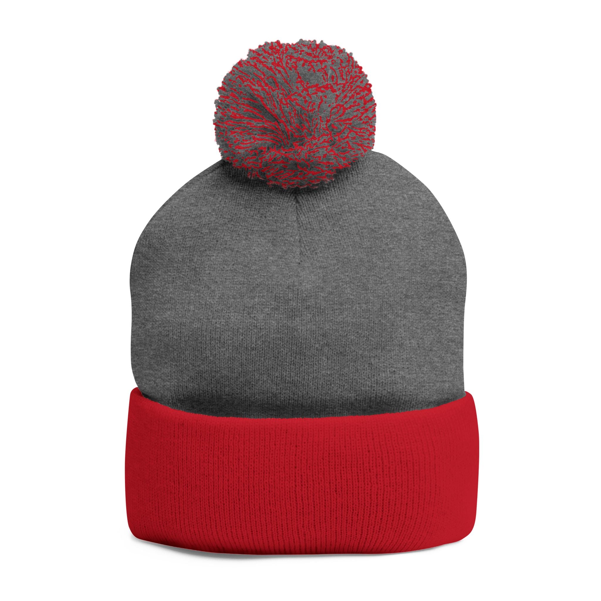 YMYOL Embroidered Knit Pom-Pom Beanie