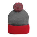YMYOL Embroidered Knit Pom-Pom Beanie
