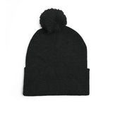 YMYOL Embroidered Knit Pom-Pom Beanie
