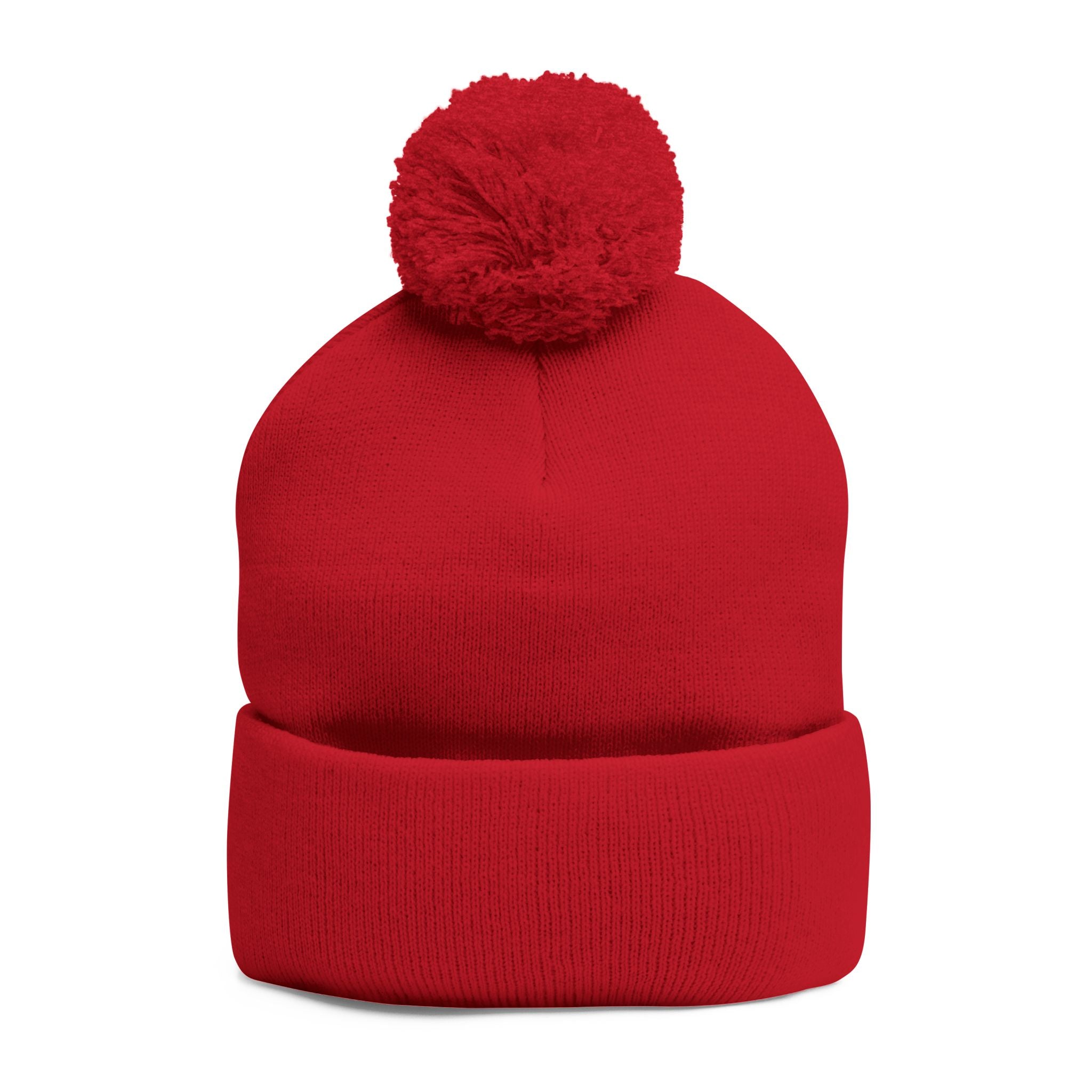 YMYOL Embroidered Knit Pom-Pom Beanie