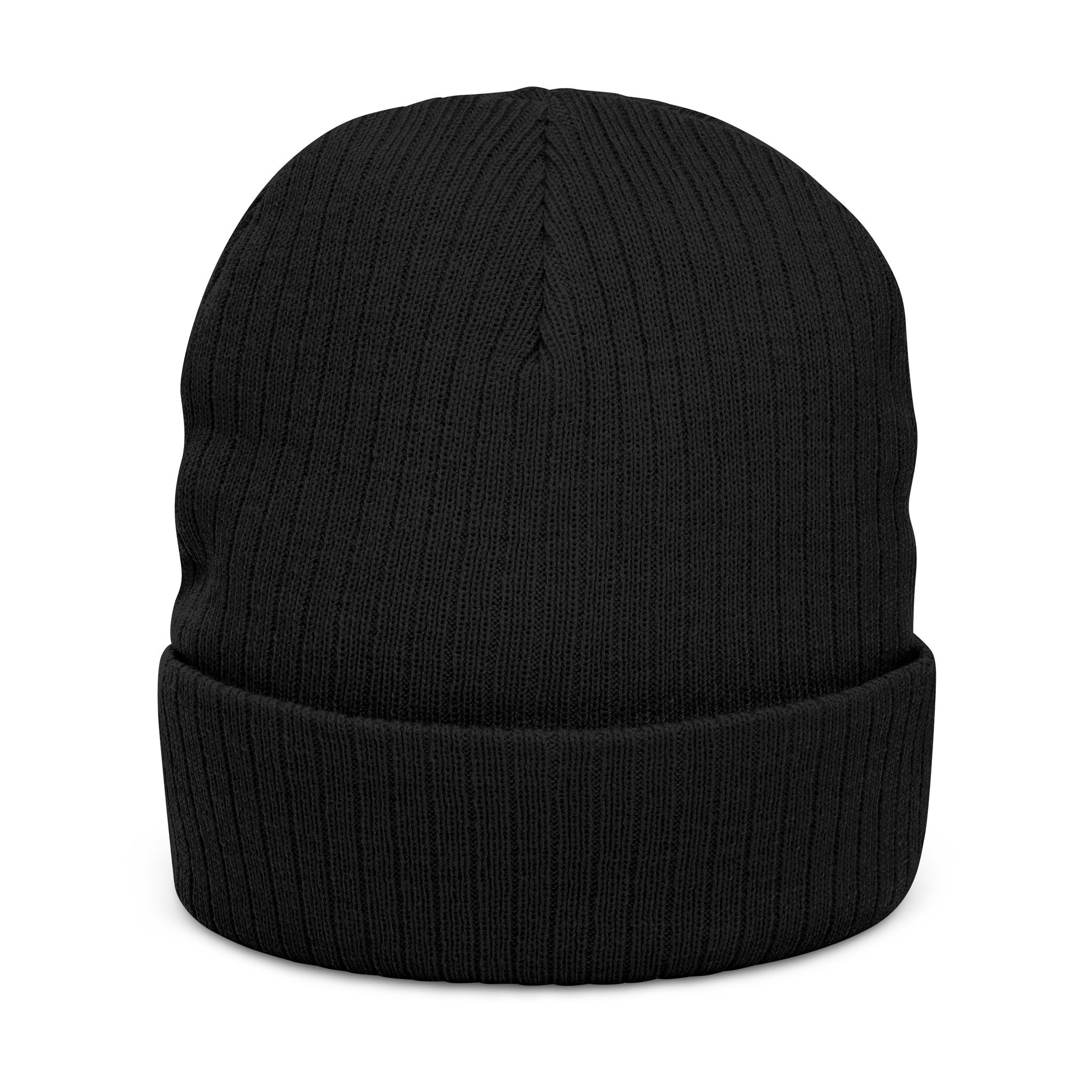 Embroidered 'YMYOL' Ribbed Knit Beanie — Cozy Winter Cuff Hat