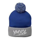 YMYOL Embroidered Knit Pom-Pom Beanie