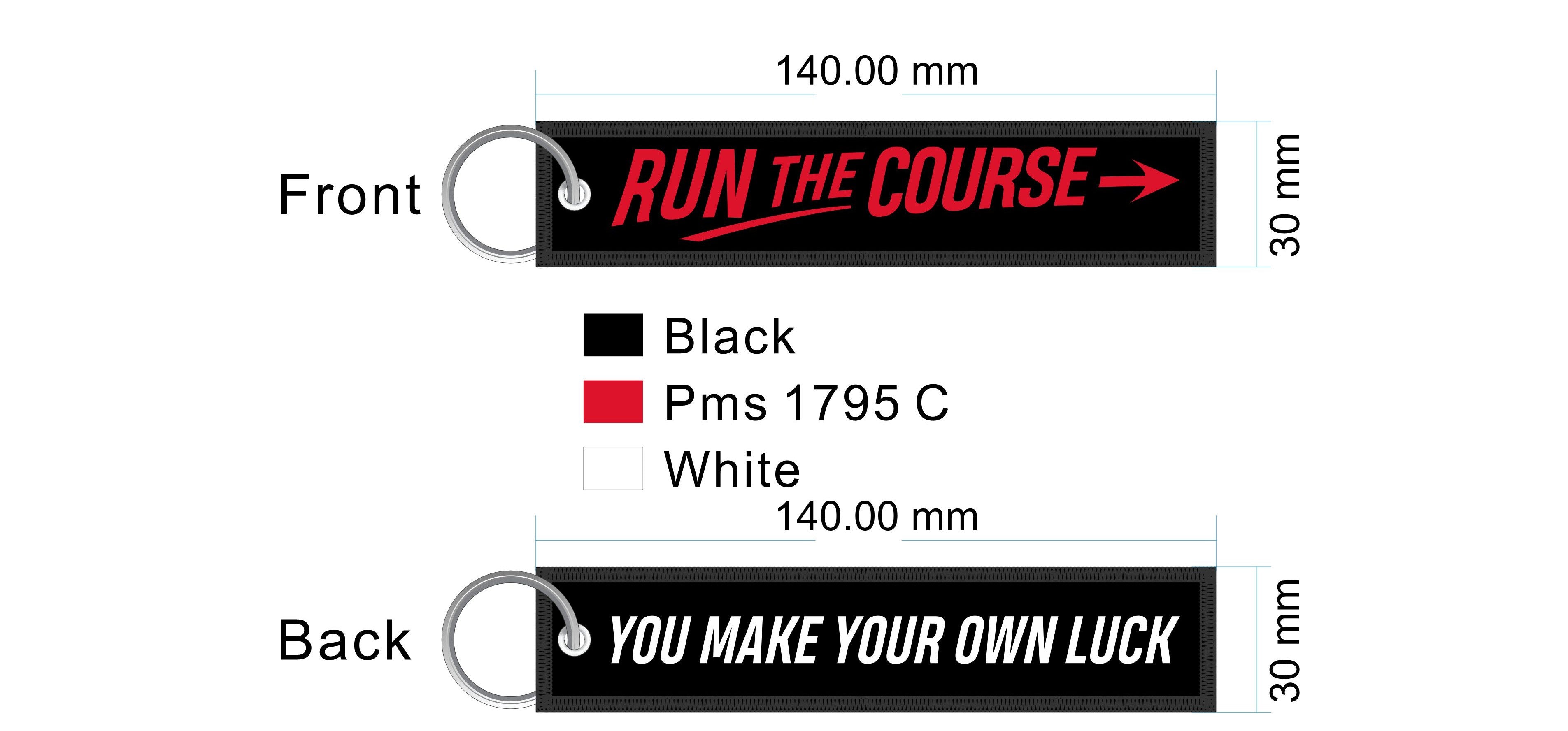 RUN THE COURSE Jet Tag